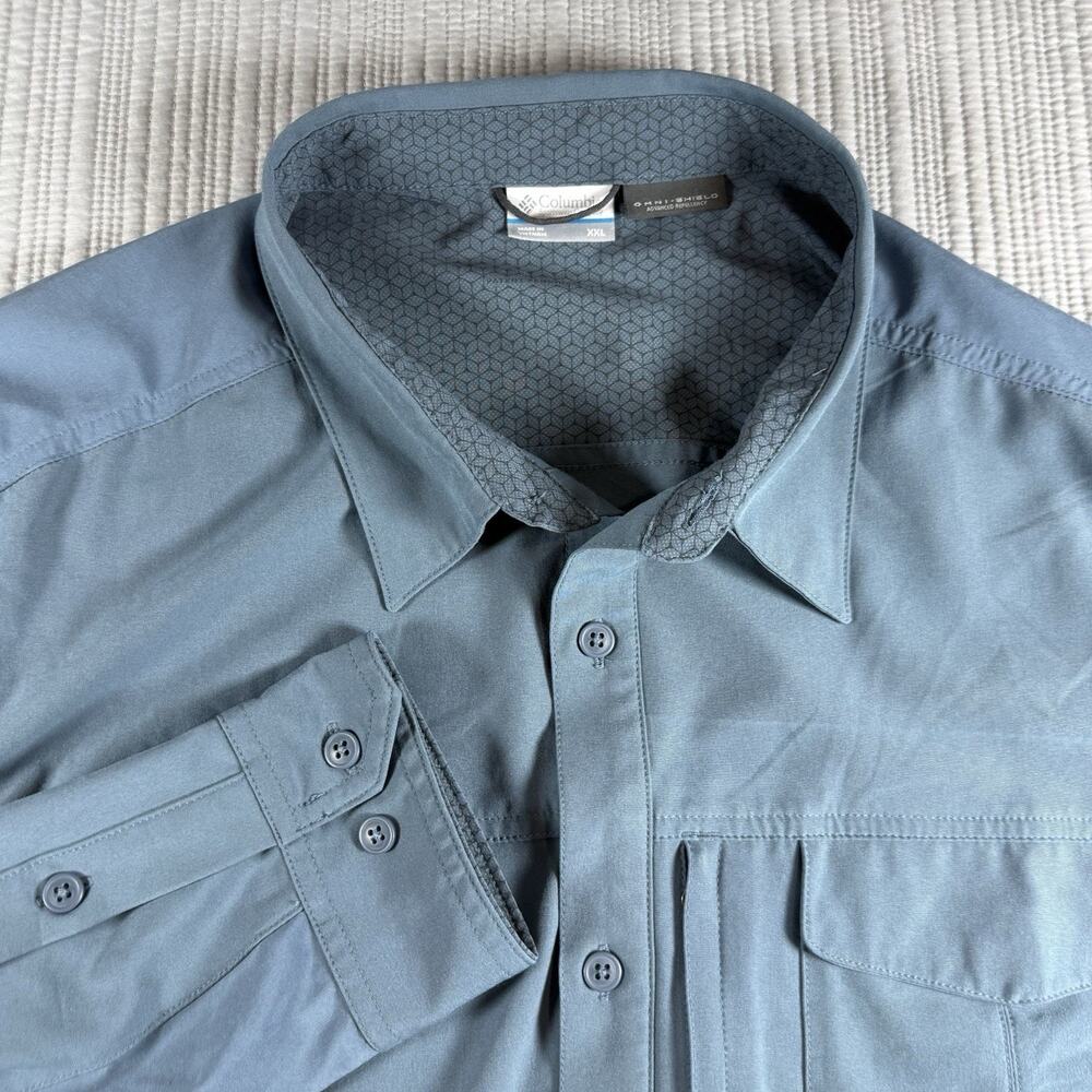 Columbia Shirt Omni Shade Men’s L Horoscope Hiking Fishing Angler Outdoor Teal